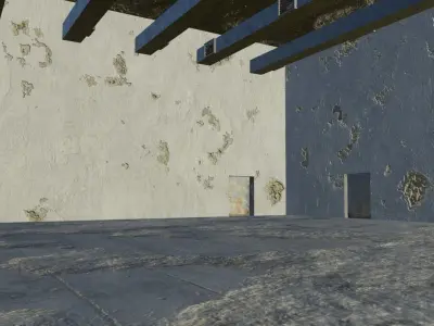 Industrial Brick Building with Interior Free 3D model