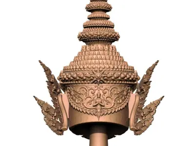 Hanuman 2  - Khon Mask helmet - Thai Pattern 3D print model 3D print model