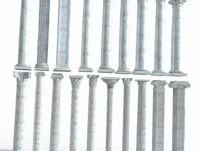 Colone 1 set of marble columns 3D model