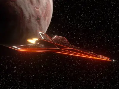 Futuristic Spacecraft Low-poly 3D model