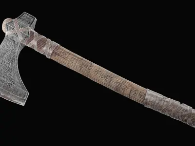 Viking Axe Dane axe Low-poly 3D model