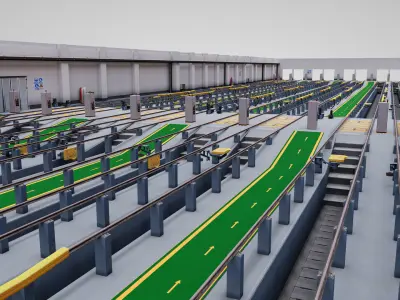 Section of Subway Station Low-poly 3D model purchase