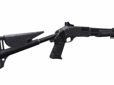 Benelli M4 Shotgun Free low-poly 3D model