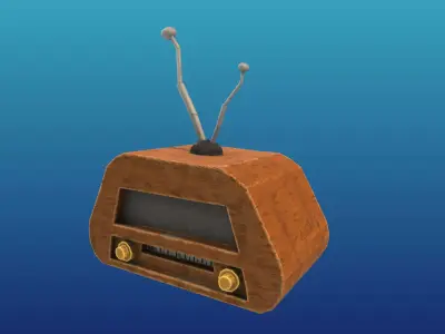 Vintage Radio Cartoon style Game Asset  Free low-poly 3D model