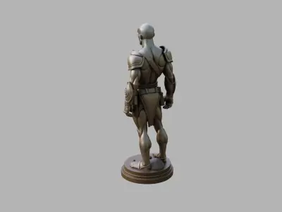Iron Statue Low-poly 3D model