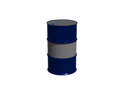 Industrial Metal Barrel 3D Model  Low Poly Low-poly 3D model
