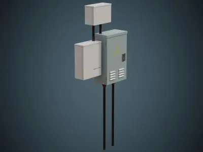 Utility Box 3A  Low-poly 3D model