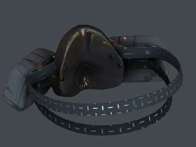 Gas mask helmet 3d model scifi Low-poly Low-poly 3D model Low-poly 3D model 37