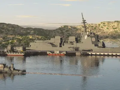 JMSDF DDG-180 HAGURO guided-missile destroyer 3D model