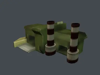 Military building MOBILE game asset Low-poly 3D model