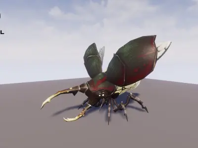 Herc Beetle Low-poly 3D model
