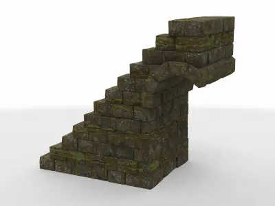 set architecture stairs 01  3D model