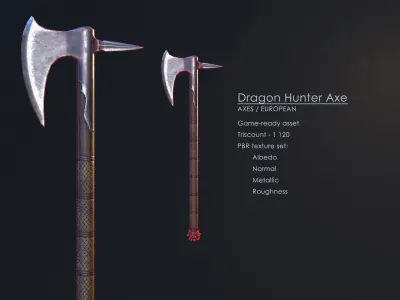 Dragon Hunter Axe Low-poly 3D model