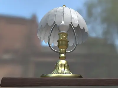 Old table lamp antique Low-poly 3D model