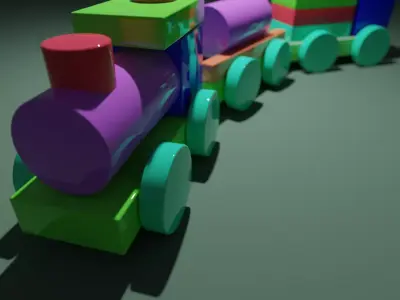 Toy Train Low-poly 3D model