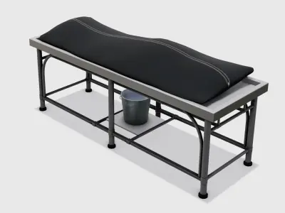 Mortuary Steel Table  Low-poly 3D model