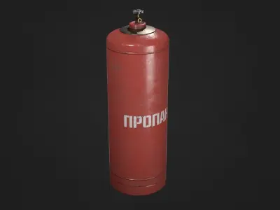Gas Cylinder Low-poly 3D model 3