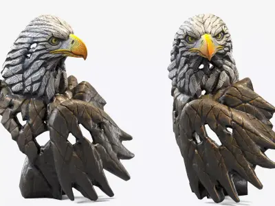 Eagle Bust Edge Decor Bust Low-poly 3D model
