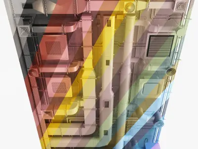 Ventilation system set 02 3D model