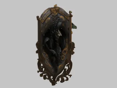 Three Headed Dragon Emblem Low-poly 3D model