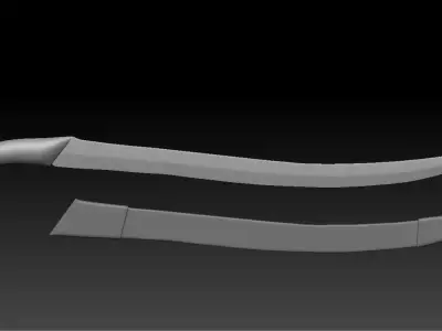 High-poly model Elf sword and scabbard 3D model