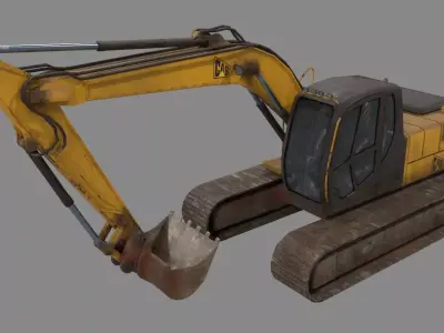 Excavator Low-poly 3D model