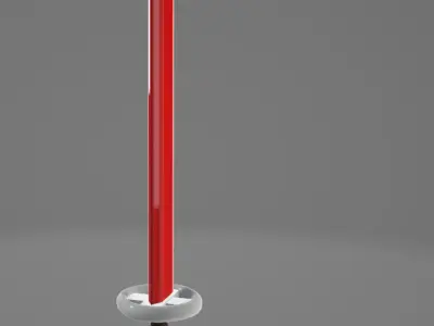 Thick Red Blade 3D Model - Stylized Weapon for Games and Renders Low-poly 3D model