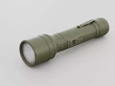 Military Flashlight - Game Asset Low-poly 3D model