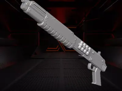 Scifi Shotgun STL For Action Figures 3D print model purchase