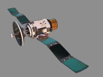 satellite spacecraft Low-poly 3D model
