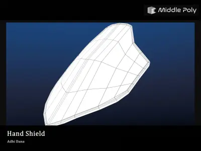 Medieval Shield Low-poly 3D model 2