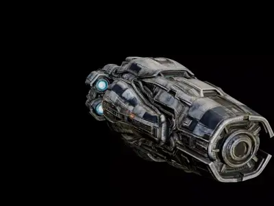 Sci-Fi Heavy Cruiser Spaceship 3D model