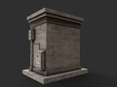 Electrical Transformer 3 Low-poly 3D model