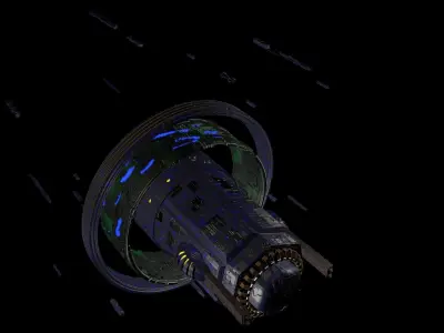 The spaceship rotating 3D model