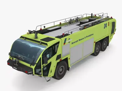 Oshkosh Striker 3000 6x6 Firetruck Low-poly 3D model