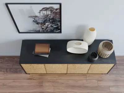 Media Console with decor 3D model