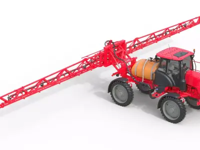 Self Propelled Sprayer Low-poly 3D model