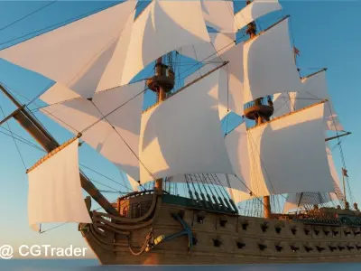 Ship of the line 3D model