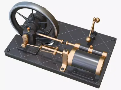 Vintage Steam Engine M1 3D model