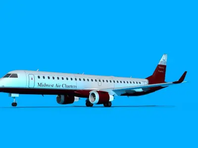 Embraer Emb-190 Midwest Air Charter 3D model