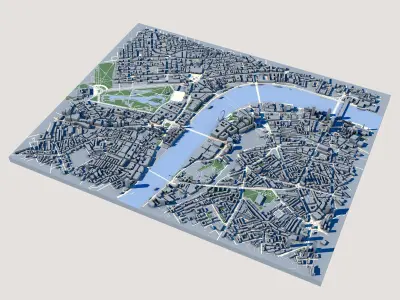 Part of London City England 3D model