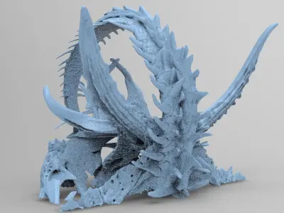 Alien Dragon God Bone Structure 4  3D model