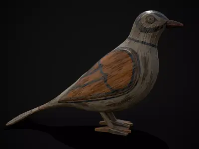 Painted Pigeon Toy Low-poly 3D model