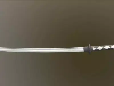 Katana samurai sword Free low-poly 3D model