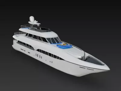 Modern Luxury Super Yacht 3D Model 3D print model