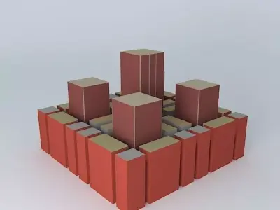 Cityscape 2 block of bricks 3D model