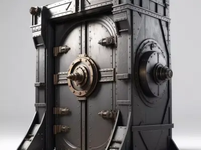 Industrial Heavy Vault Door 3D model