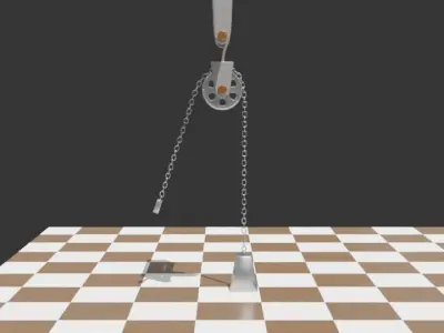 Pulley with chain - Polea con cadena 3D model