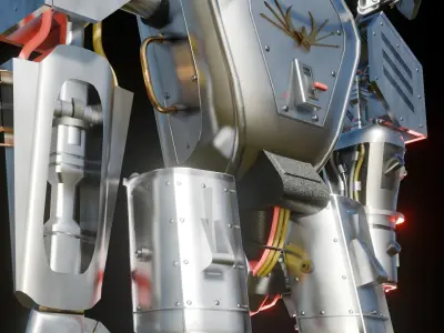 Dieselpunk Security Robot 3D model