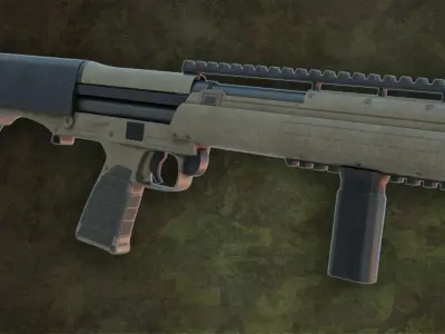 Burst Shotgun Low-poly 3D model